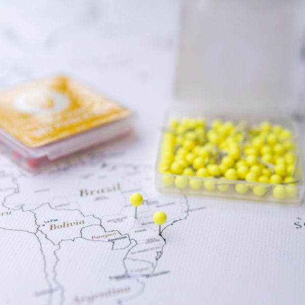 small yellow push pin for map to mark travels yellow color
