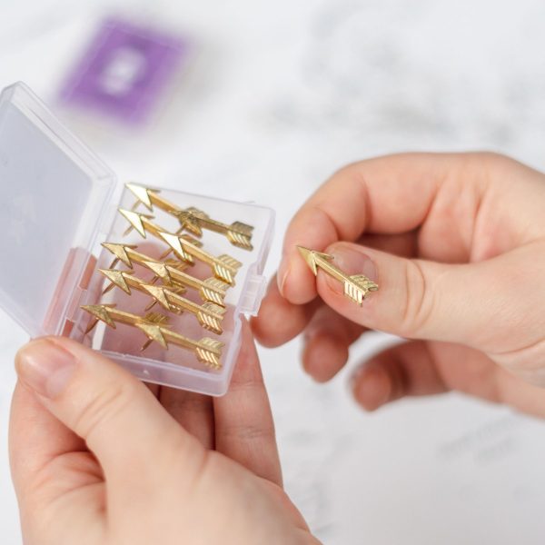 travel marking pins gold arrows