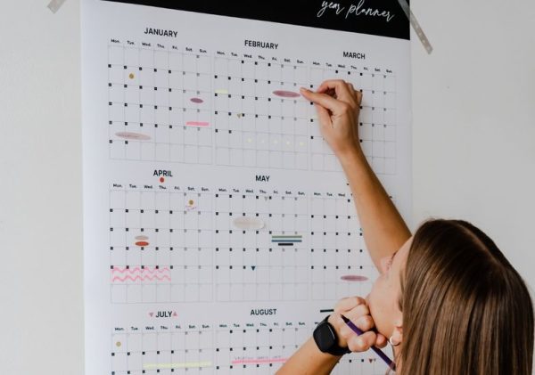 minimal 12 month wall calendar organize