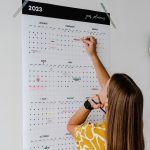 whole year wall calendar planner black and white organizer